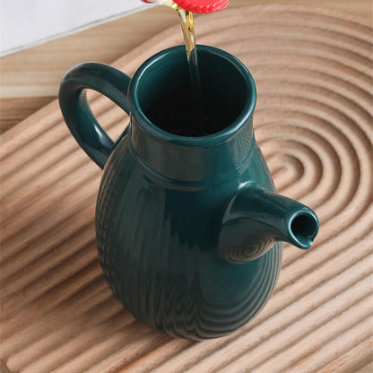 Bouteille d'huile en céramique de couleur unie Lighteme Stripe