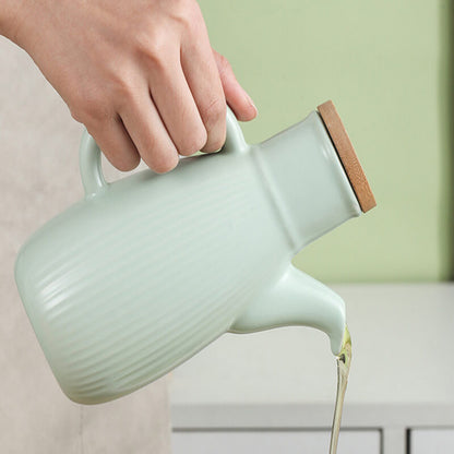 Bouteille d'huile en céramique de couleur unie Lighteme Stripe