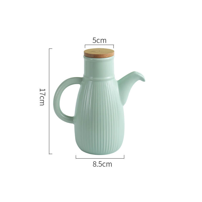 Bouteille d'huile en céramique de couleur unie Lighteme Stripe