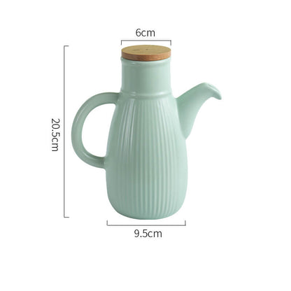 Bouteille d'huile en céramique de couleur unie Lighteme Stripe