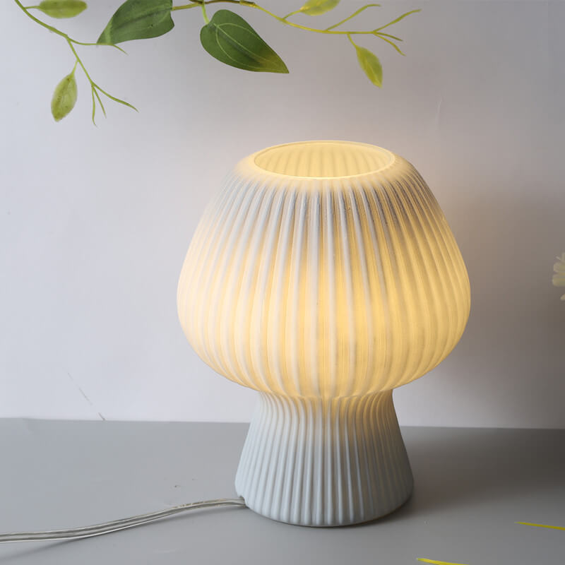 Lighteme gestreifte Pilzglas-Tischlampe
