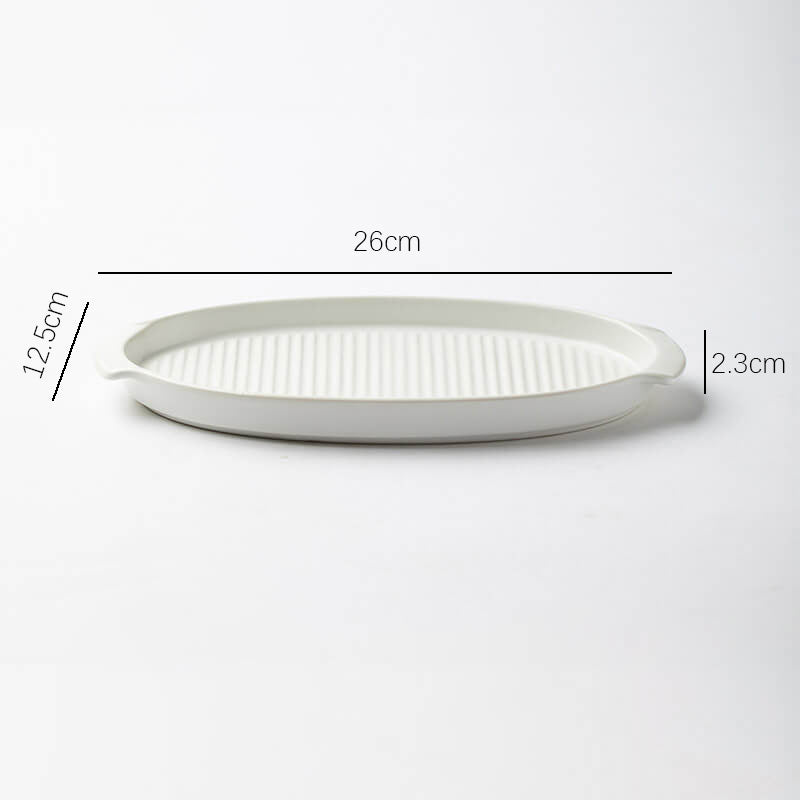 Lighteme gestreifte ovale Keramik-Backform