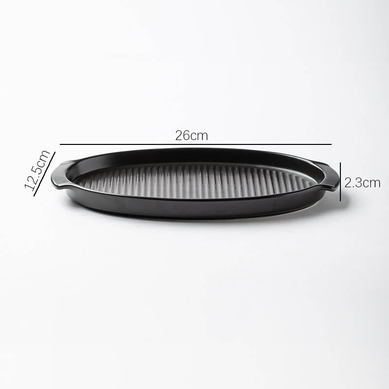 Lighteme gestreifte ovale Keramik-Backform