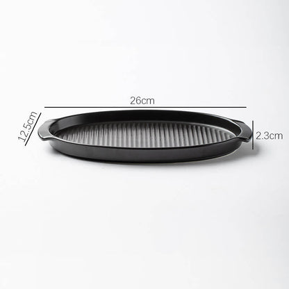 Lighteme gestreifte ovale Keramik-Backform