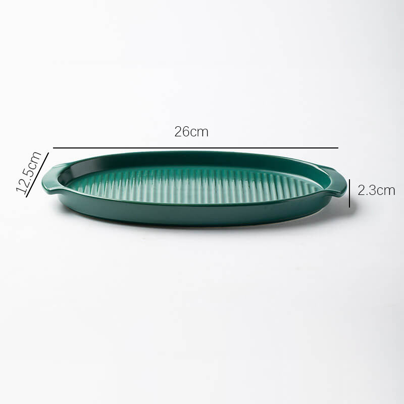 Lighteme gestreifte ovale Keramik-Backform