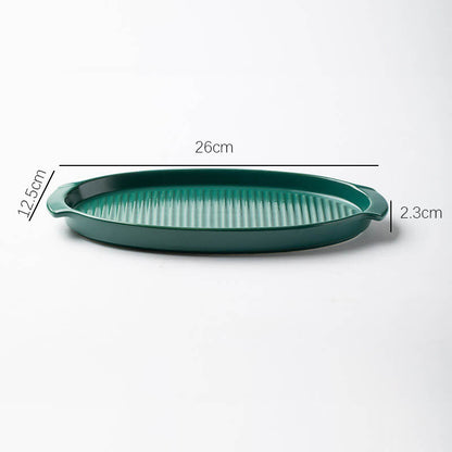 Lighteme gestreifte ovale Keramik-Backform