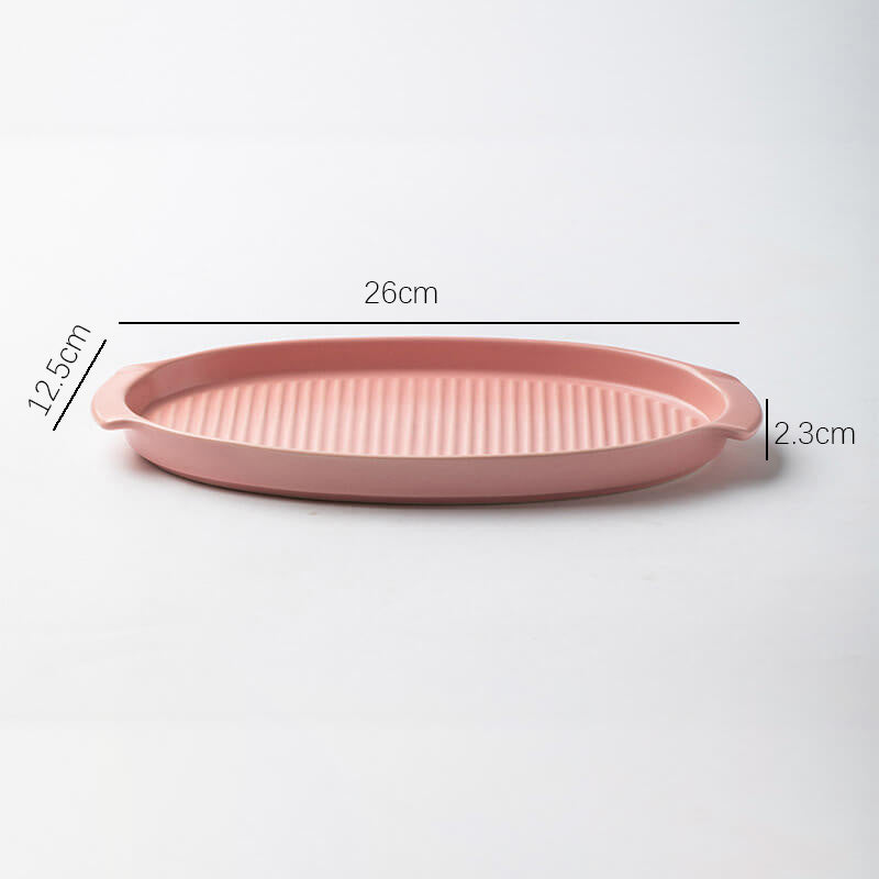 Lighteme gestreifte ovale Keramik-Backform