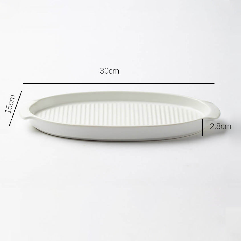 Lighteme gestreifte ovale Keramik-Backform