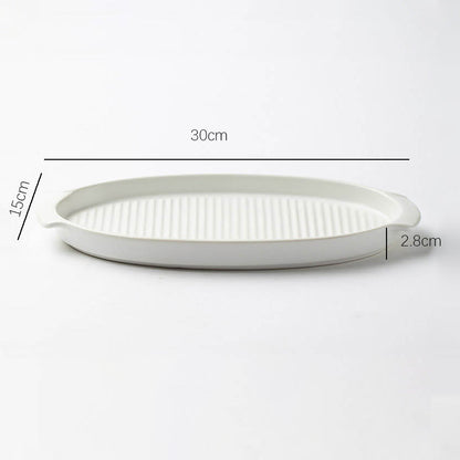 Lighteme gestreifte ovale Keramik-Backform