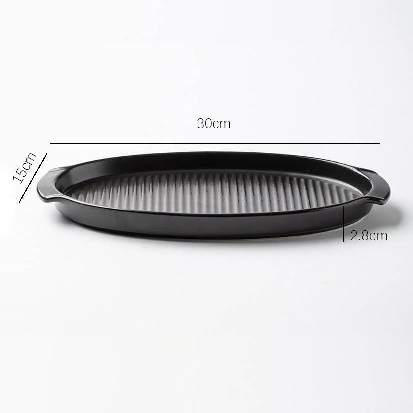 Lighteme gestreifte ovale Keramik-Backform
