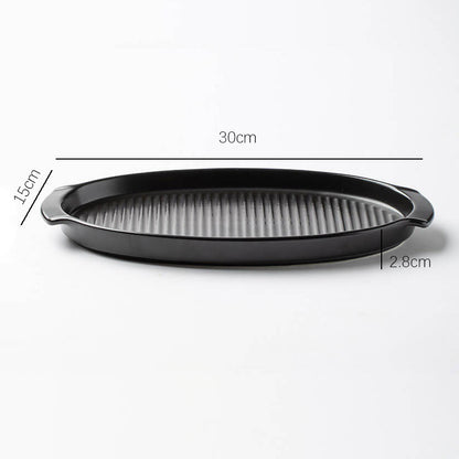 Lighteme gestreifte ovale Keramik-Backform