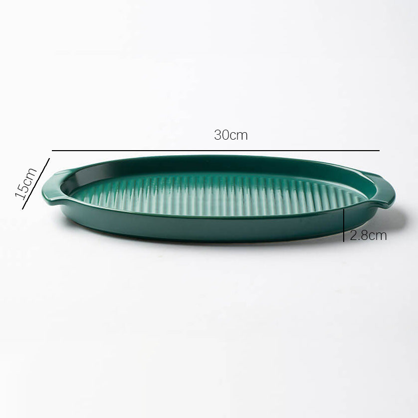 Lighteme gestreifte ovale Keramik-Backform