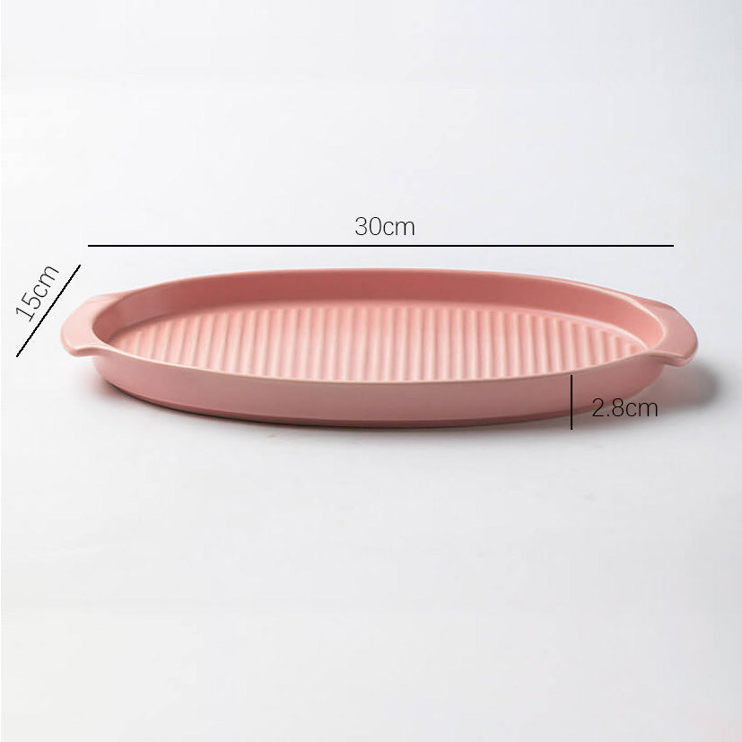 Lighteme gestreifte ovale Keramik-Backform