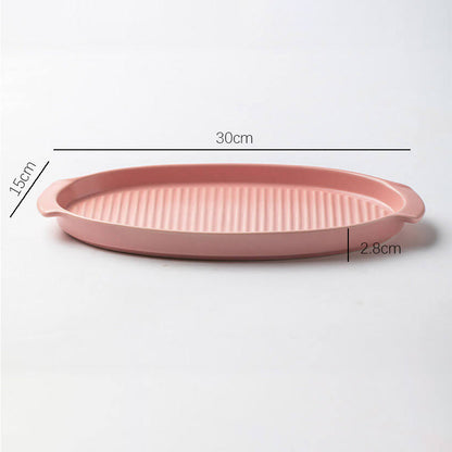Lighteme gestreifte ovale Keramik-Backform