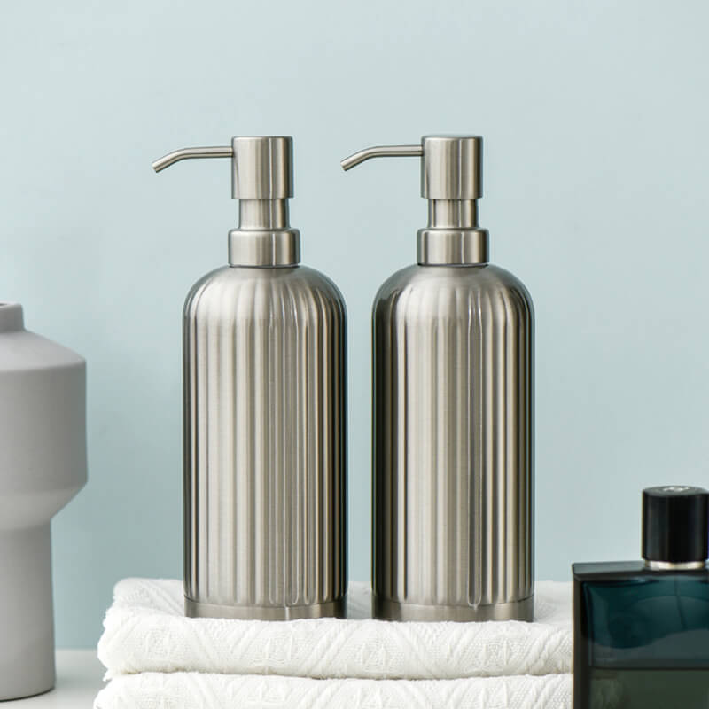 Lighteme Striped Stainless Steel Soap Dispenser