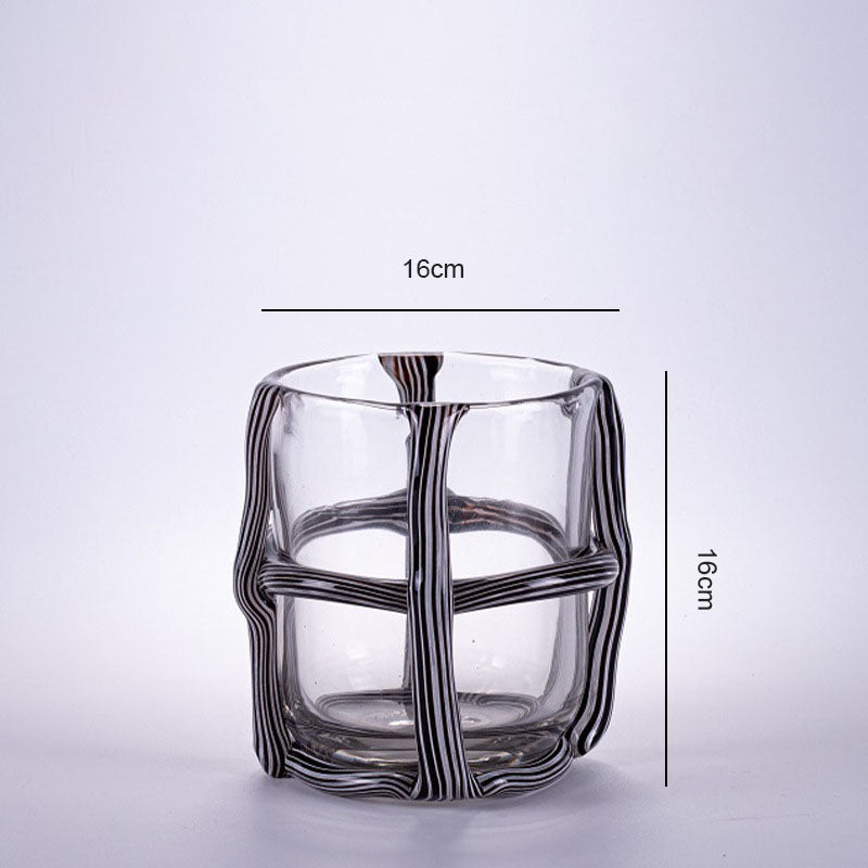 Lighteme Striped Vintage Glass Vase