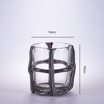 Lighteme Striped Vintage Glass Vase
