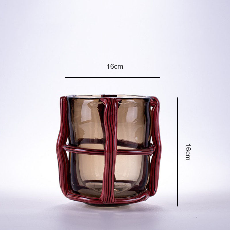 Lighteme Striped Vintage Glass Vase