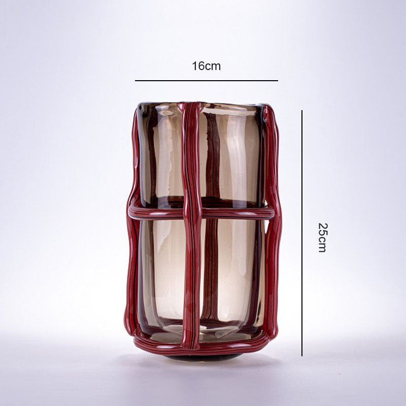 Lighteme Striped Vintage Glass Vase