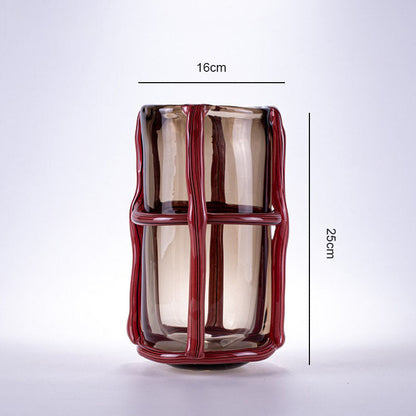 Lighteme Striped Vintage Glass Vase