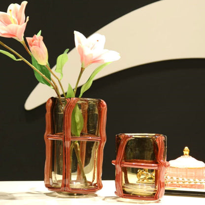 Lighteme Striped Vintage Glass Vase