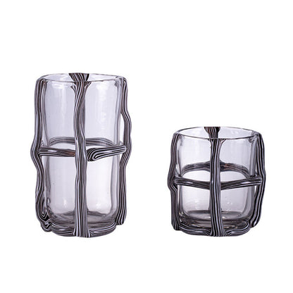 Lighteme Striped Vintage Glass Vase
