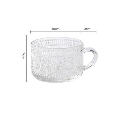 Lighteme Sunflower Embossed Glass Cup