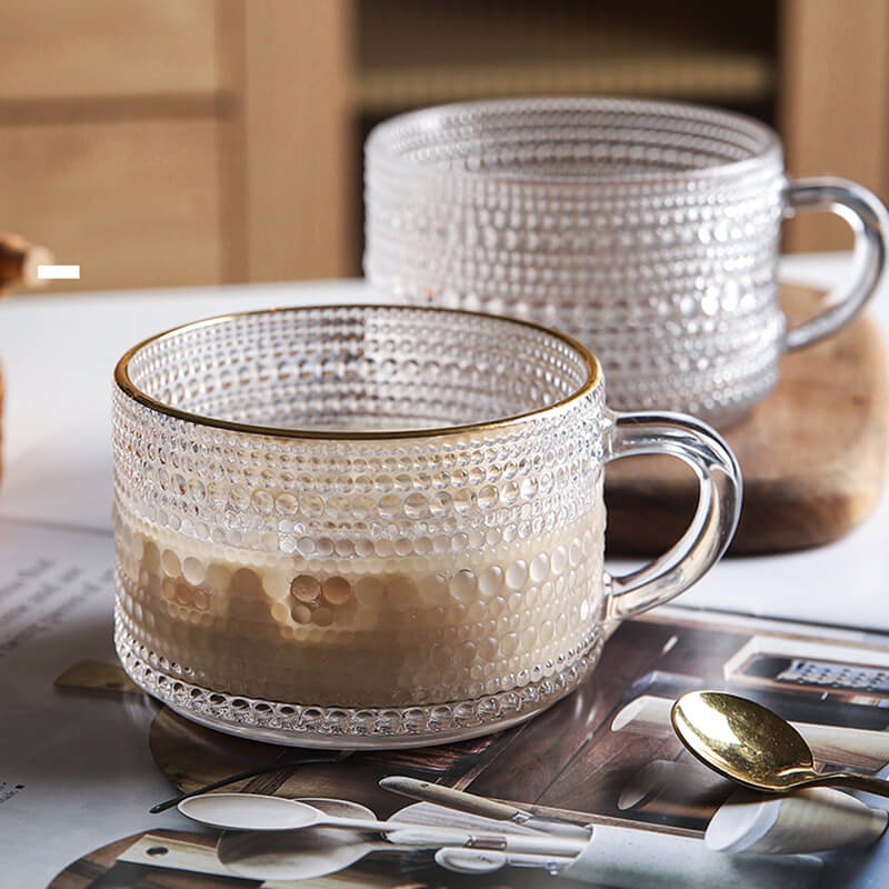 Lighteme Sunflower Embossed Glass Cup