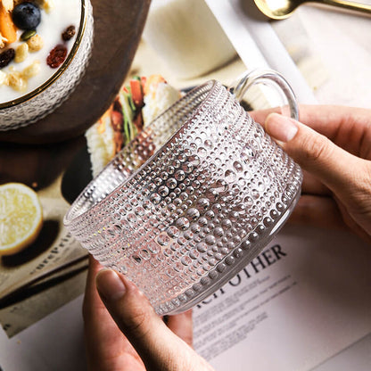 Lighteme Sunflower Embossed Glass Cup