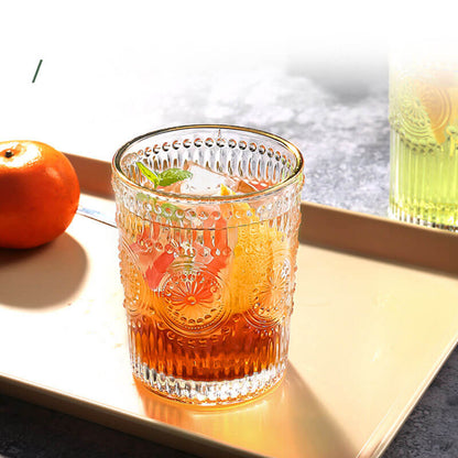 Lighteme Vintage-Glastasse mit Sonnenblumenmotiv