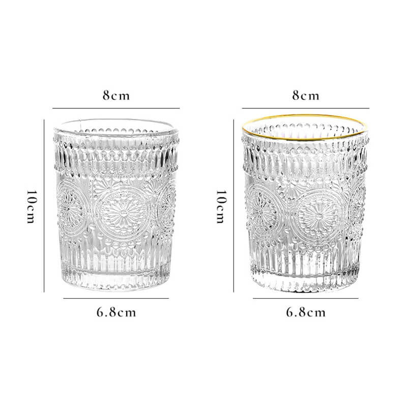 Lighteme Vintage-Glastasse mit Sonnenblumenmotiv
