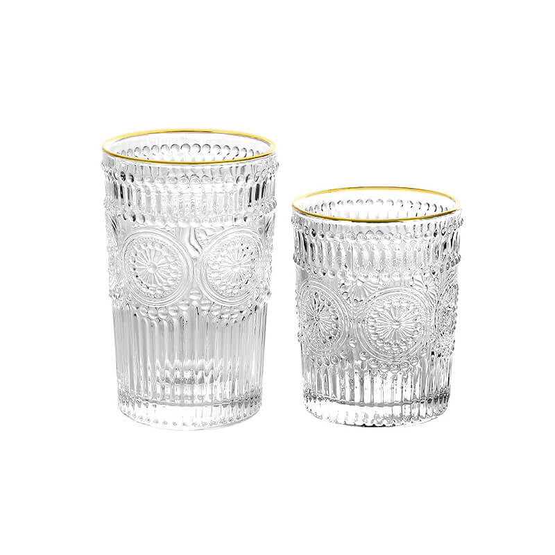 Lighteme Vintage-Glastasse mit Sonnenblumenmotiv