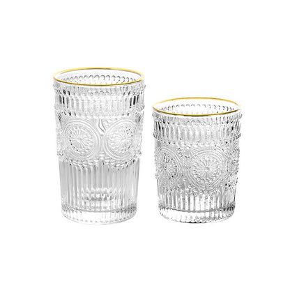 Lighteme Vintage-Glastasse mit Sonnenblumenmotiv