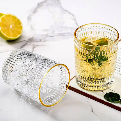 Lighteme Vintage-Glastasse mit Sonnenblumenmotiv