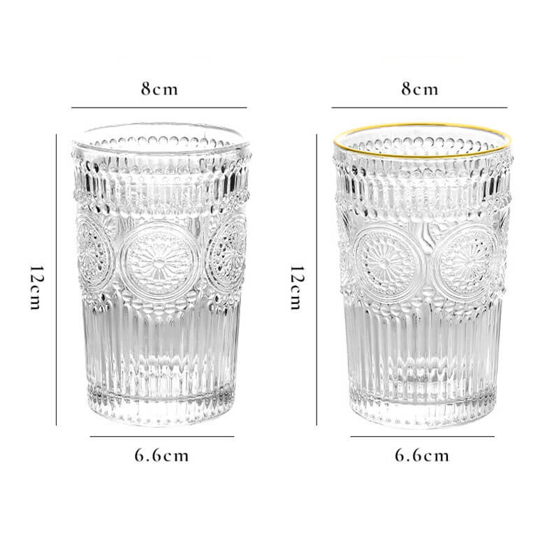 Lighteme Vintage-Glastasse mit Sonnenblumenmotiv
