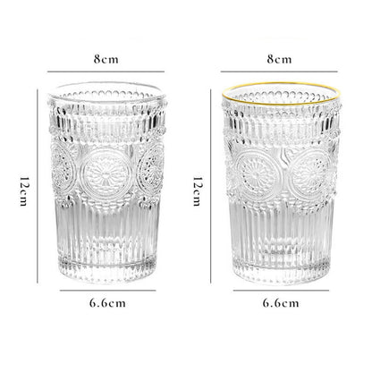 Lighteme Vintage-Glastasse mit Sonnenblumenmotiv