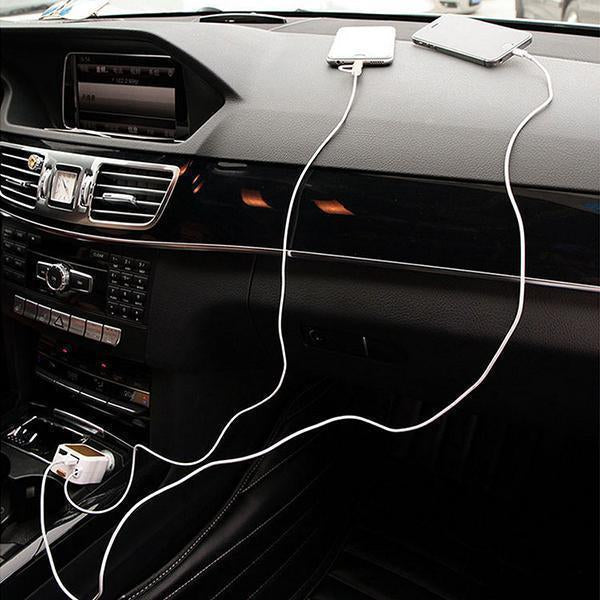 Lighteme Zwei-in-Eins-Autoladegerät mit Einziehmechanismus (4 Farben)