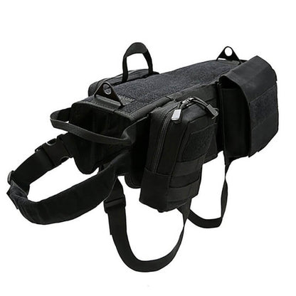 Harnais tactique pour chien Lighteme 3 couleurs réglable militaire K9 avec 3 poches détachables