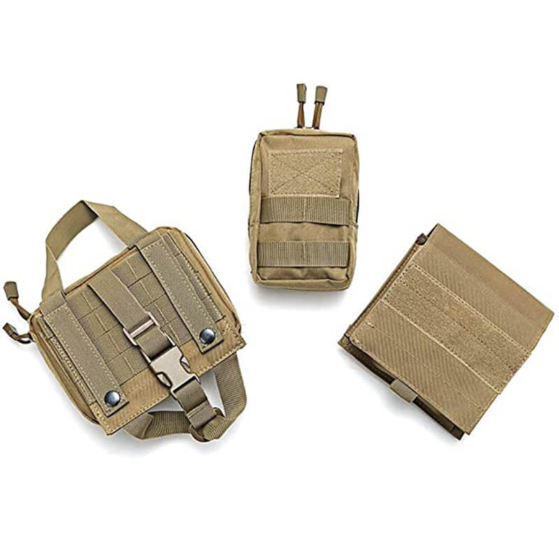 Harnais tactique pour chien Lighteme 3 couleurs réglable militaire K9 avec 3 poches détachables