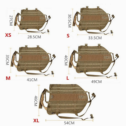 Harnais tactique pour chien Lighteme 3 couleurs réglable militaire K9 avec 3 poches détachables
