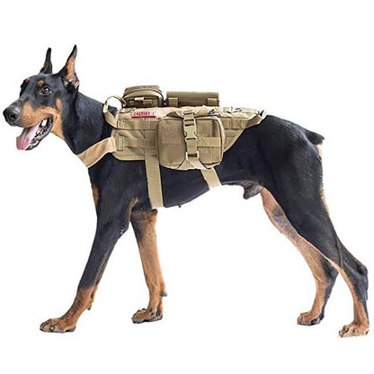 Harnais tactique pour chien Lighteme 3 couleurs réglable militaire K9 avec 3 poches détachables