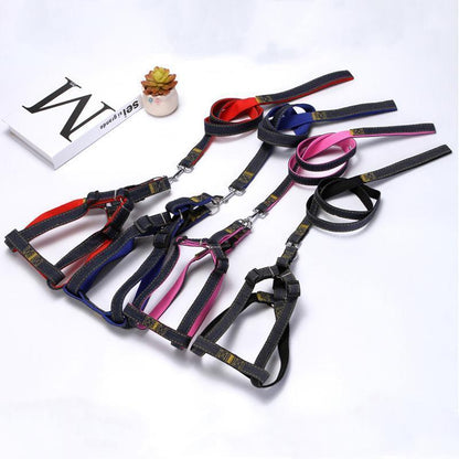 Lighteme Three-Piece Suit Pet Harness Traction Rope Collar (4 colors & 4 sizes)