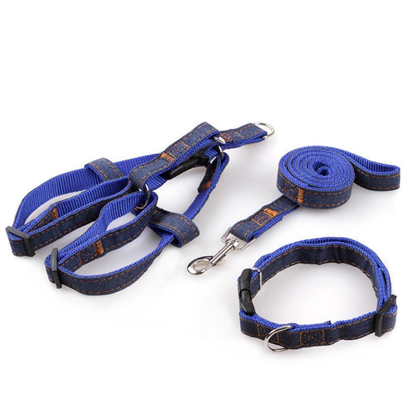 Lighteme Three-Piece Suit Pet Harness Traction Rope Collar (4 colors & 4 sizes)