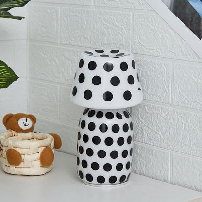 Lampe de nuit en verre champignon inclinée Lighteme