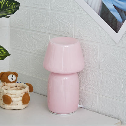 Lampe de nuit en verre champignon inclinée Lighteme