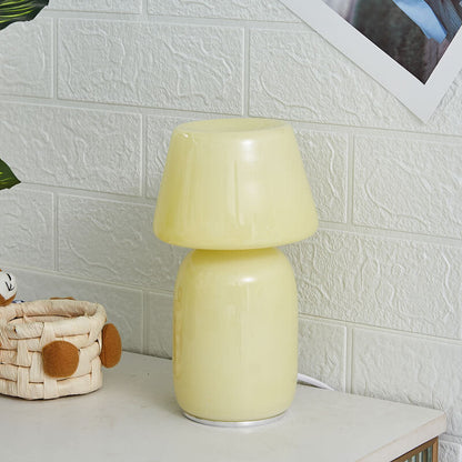 Lampe de nuit en verre champignon inclinée Lighteme