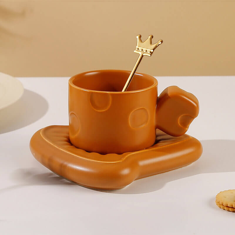 Lighteme Toast Ceramic Cups and Saucers