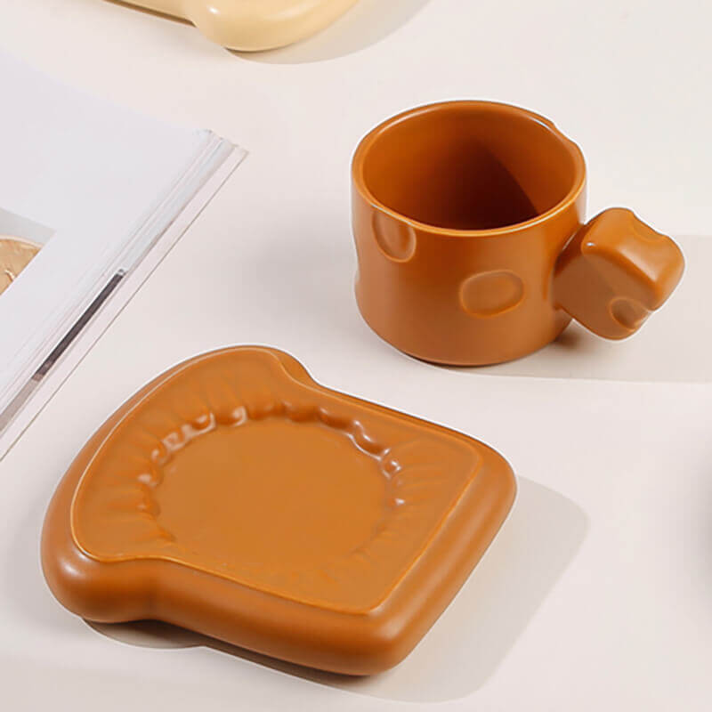 Lighteme Toast Ceramic Cups and Saucers