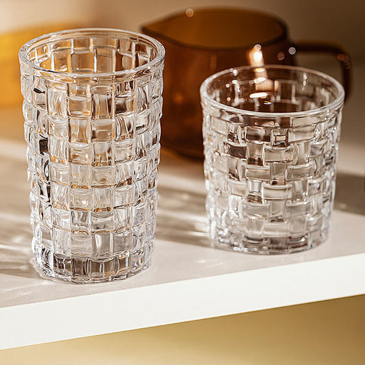 Lighteme Transparente Glastasse mit Bambusmuster
