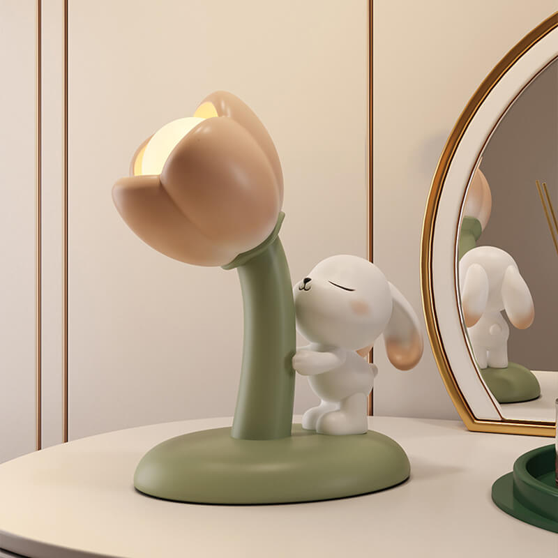 Lighteme Tulip Flowers Bunny Table Lamp